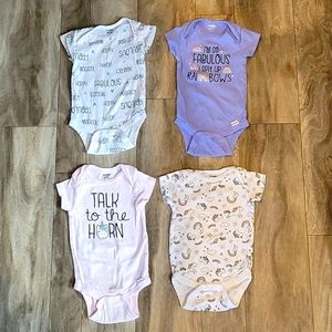 Girls Unicorn Onesie 4 Pack